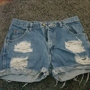Denim high rise shorts